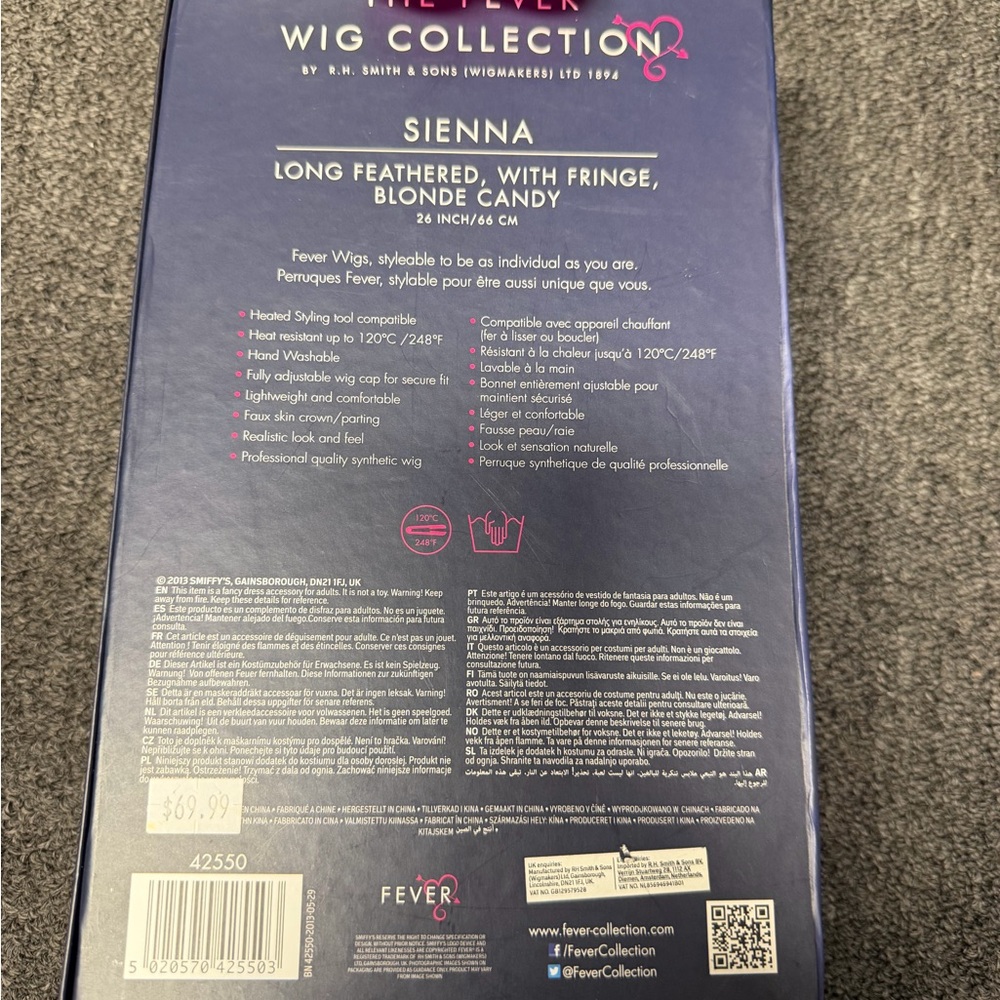 Fever Sienna Wig Adult Blonde Candy - Picture 2 of 7